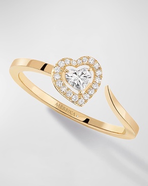 Joy Couer 18K Yellow Gold Diamond Heart Ring