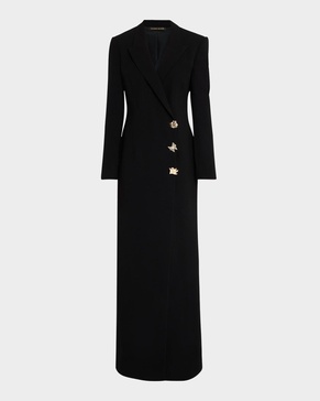 Double-Breasted Cady Maxi Tuxedo Dress