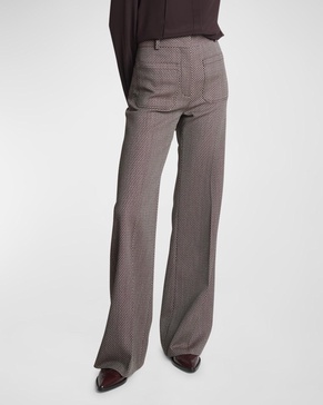 Alina Mid-Rise Straight-Leg Wool Trousers