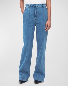 High-Waisted Wide Leg Denim Pants