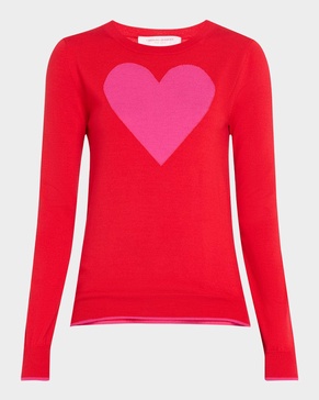 Heart Crewneck Wool Sweater