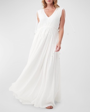 Stellara Sleeveless Ruched Maxi Dress