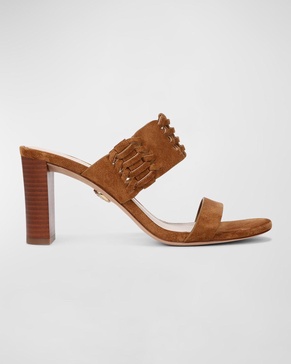 Georgie Woven Suede Mule Sandals