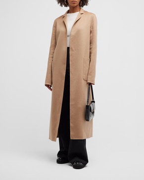 Zibelline Open-Front Cashmere Midi Coat