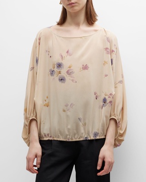 Helena Bluebells Floral-Print Blouse 