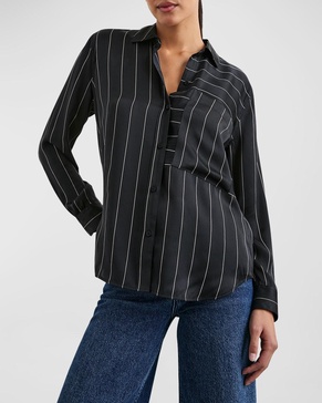 Spencer Striped Silk Blouse