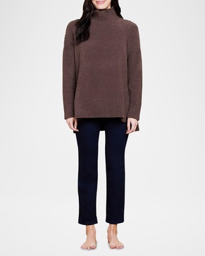 CozyChic High-Low Turtleneck Pullover