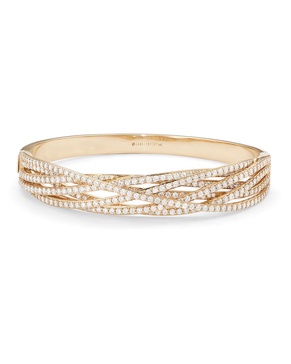 Flawless 14k Mega Diamond Crossover Bangle