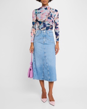 Del Rey Denim Midi Skirt 