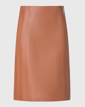 Lambskin Leather Short Pencil Skirt