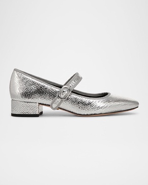 Cade Metallic Mary Jane Ballerina Pumps