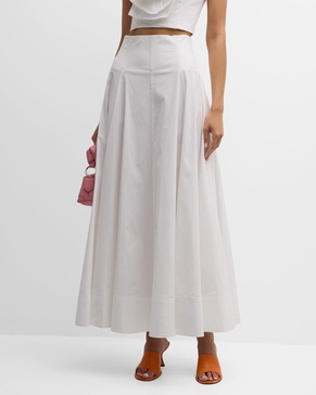 Pleated Full Maxi Skirt