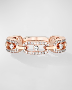 Move Link 18K Rose Gold Multi-Pavé Ring