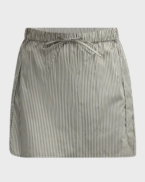 Shiori Drawstring Cotton Stripe Mini Skirt