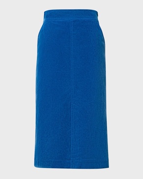 Washed Stretch Corduroy A-Line Midi Skirt