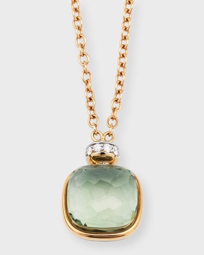 Nudo Classic 18K Rose Gold Necklace with Prasiolite and White Diamonds