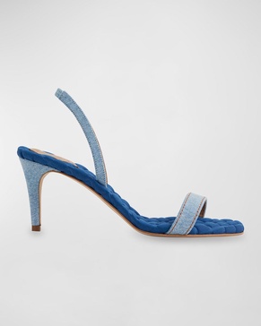 Claudia Vegan Denim Slingback Sandals