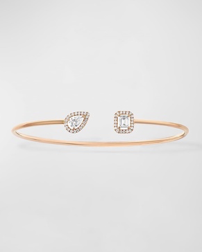 My Twin Toi & Moi 18K Rose Gold Thin Diamond Bangle