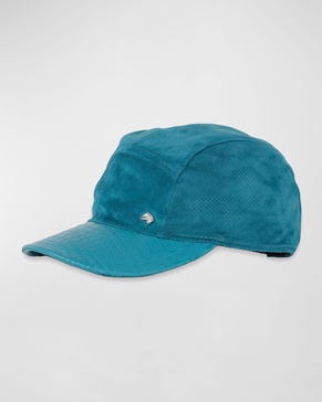 Men's Suede Crocodile-Trim Baseball Hat