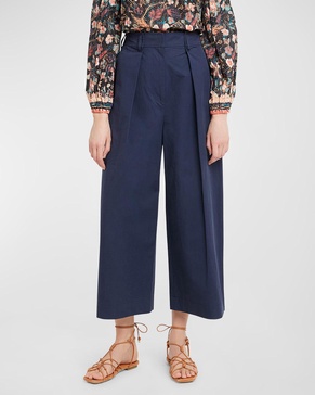 Emery Wide-Leg Cropped Cotton Pant