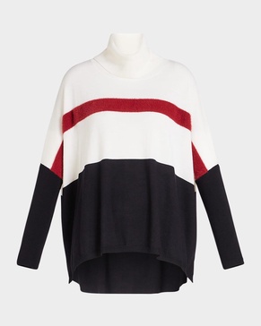 Plus Size Agrume Colorblock Turtleneck Sweater