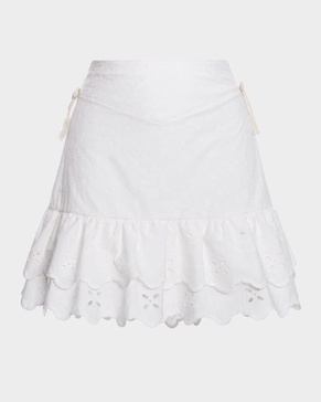 Azure Nixi Eyelet Mini Skirt 