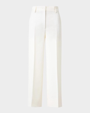 Chiara Wool Tricotine Wide-Leg Ankle Pants