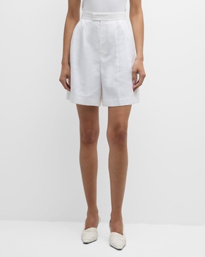 Lucia Pleated Linen Shorts