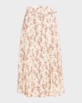 Dugald Bouquet-Print Pleated A-Line Maxi Skirt