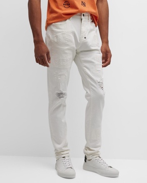 Men's Distressed Slim-Fit Jeans