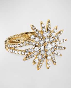 18k Diamond Starburst Ring