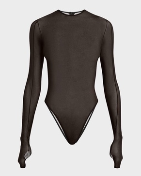 Long-Sleeve Fine Mesh Bodysuit