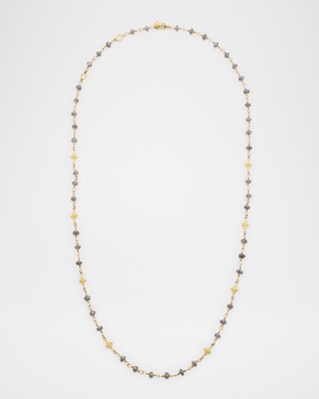 18K Yellow Gold Mini Labradorite Bead Necklace