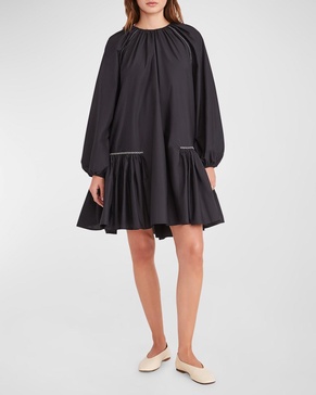 Emile Ruched Trapeze Dress