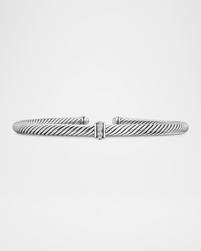 4mm Cable Station Bracelet w/ Diamonds