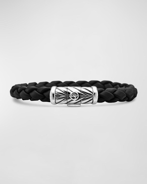 Men's Chevron Woven Rubber Bracelet, 8mm