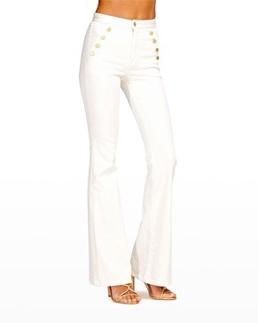 Helena Sailor-Button Straight Leg Jeans