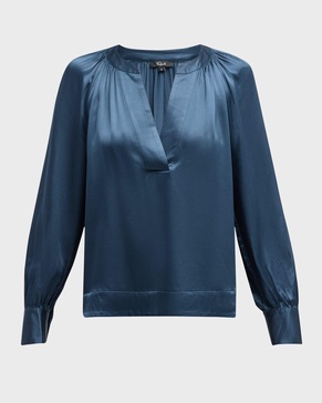 Wynna V-Neck Satin Blouse