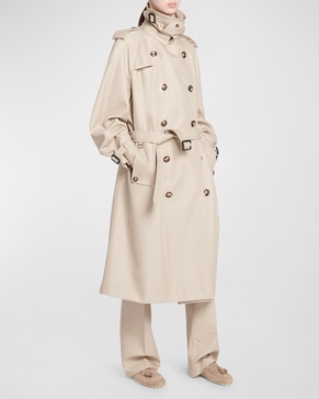 Dewey Belted Luxury Cotton-Silk Trench Coat