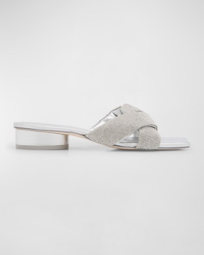 Chaya Crystal Flat Slide Sandals