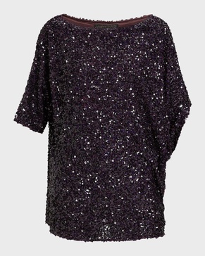 Plus Size Dorotea Asymmetric Sequin Blouse