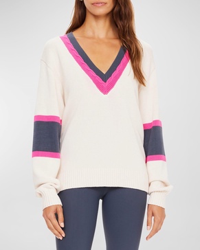 Peggy Organic Knit Lotus Intarsia Sweater