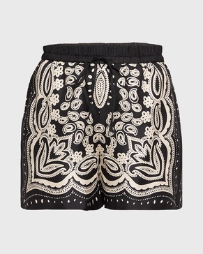 Frances Bandana-Print Silk Pull-On Shorts