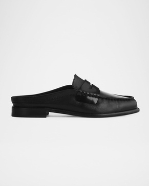 Carter Leather Penny Loafer Mules