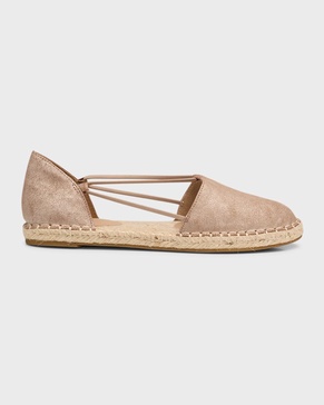 Lee Metallic Suede Ballerina Espadrilles