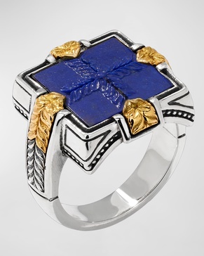 Men's Two-Tone Lapis Signet Ring