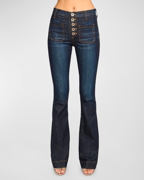 Cindy High-Rise Flare Stretch Denim Jeans