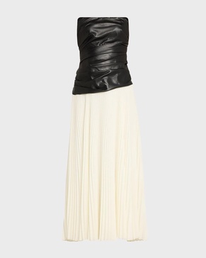 Arie Strapless Bustier Combo Midi Dress