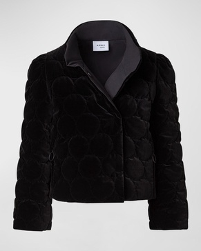 Dot Quilted Techno Crop Puffer Jacket