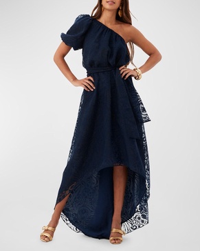 Afloat One-Shoulder High-Low Maxi Dress